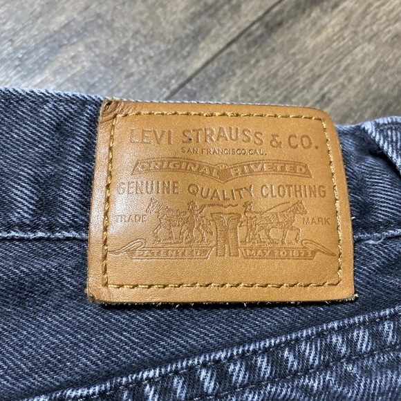 Levi's Premium Big E Baggy Dad Jeans Women's Size 24 Boot Barn Black Denim - Picture 3 of 12